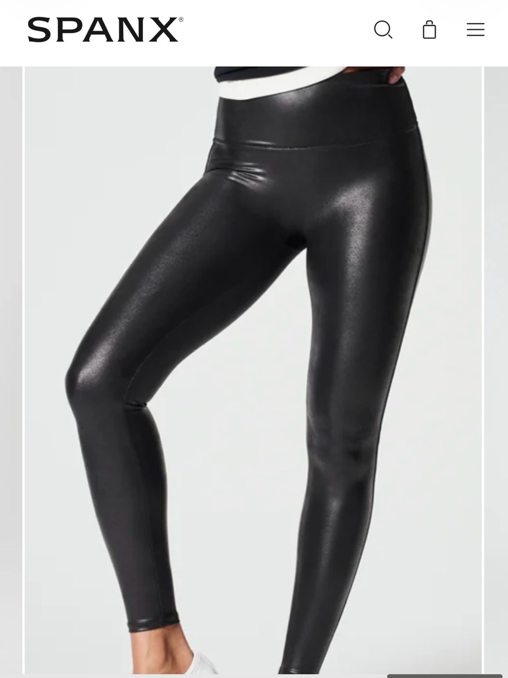 SPANX Black Faux Leather Jeggings - Sleek High-Rise Style